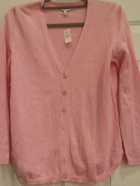 Talbots Soft Pink Button-Down V-Neck Cardigan